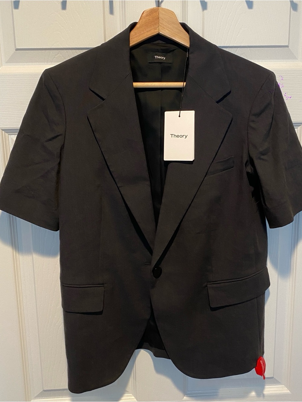 NWT Theory Women's Concord Linen Blend Short Sleeve Blazer Size 4 MSRP $445